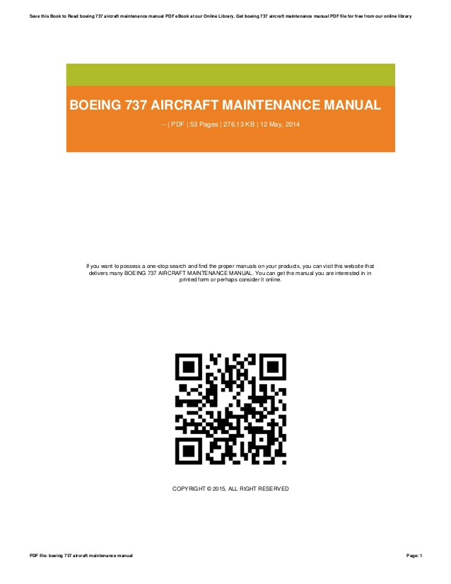 Boeing aircraft maintenance manual